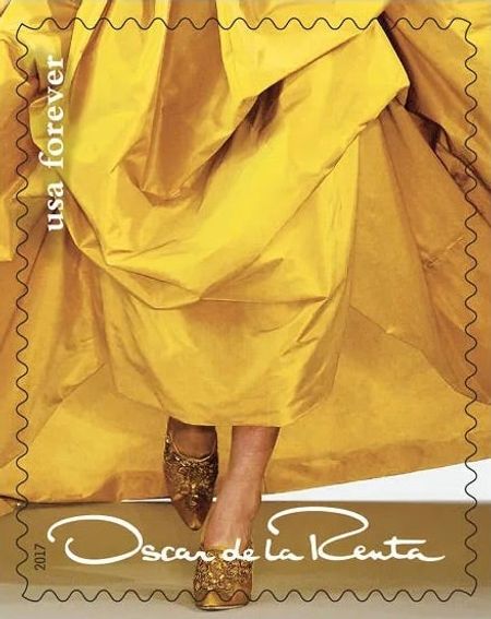 100 Yellow Dress Forever Stamps Oscar De La Renta Fashion Designer Postage for Mailing